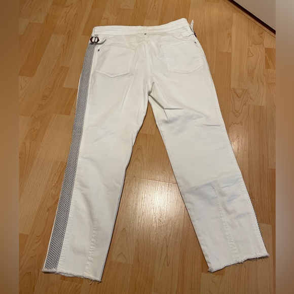Pilcro and the Letterpress Anthropologie High-Rise Striped Slim Jeans White 30 - Picture 5 of 8